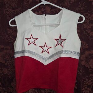 Women’s Red & White Star Accent Skirt Set Top